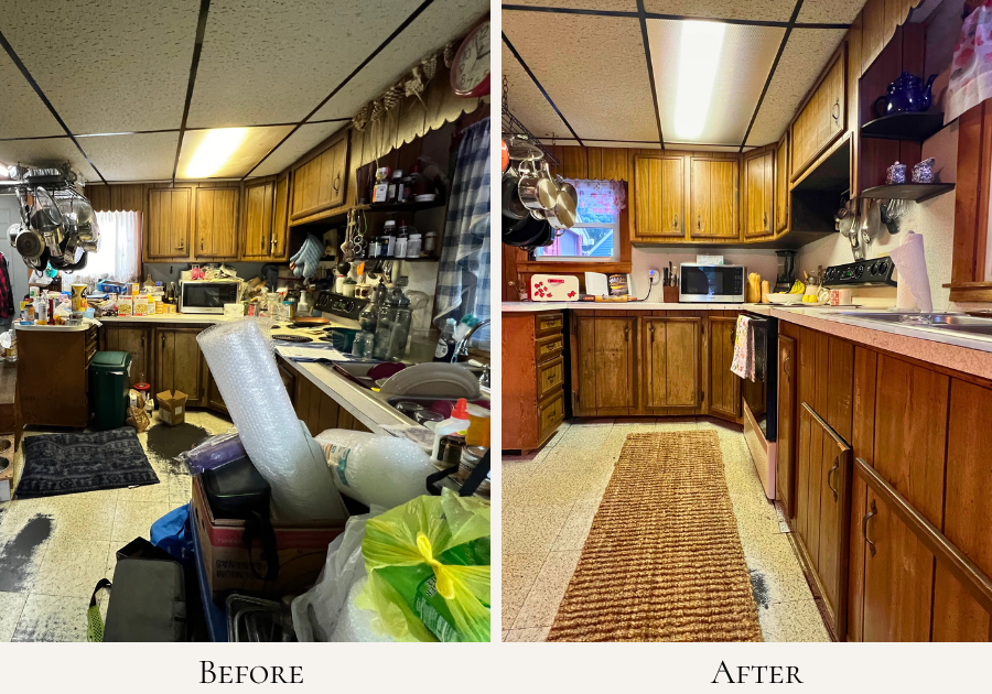 Kitchen counter before-and-after preparation for real estate photography checklist